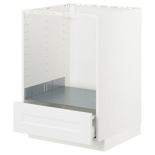 Ikea METOD - Base cabinet for oven with drawer, white/Axstad matt white, 60x60 cm