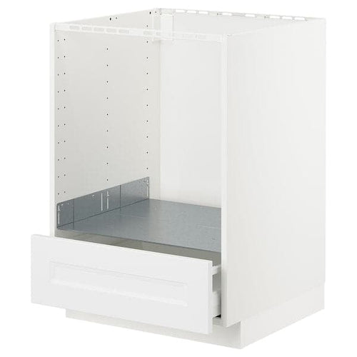 METOD - METOD Base cabinet for oven with drawer, white/Axstad matt white, 60x60 cm