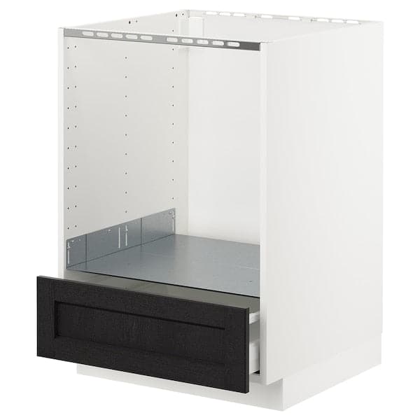 Ikea METOD - Base cabinet for oven with drawer, white/Lerhyttan black stained, 60x60 cm