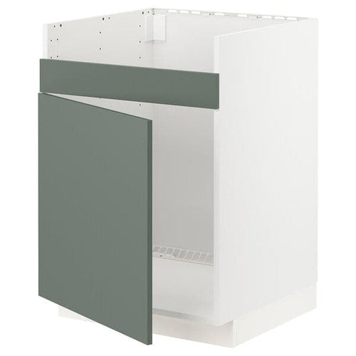 METOD - Base cab f HAVSEN single bowl sink, white/Bodarp grey-green, 60x60 cm