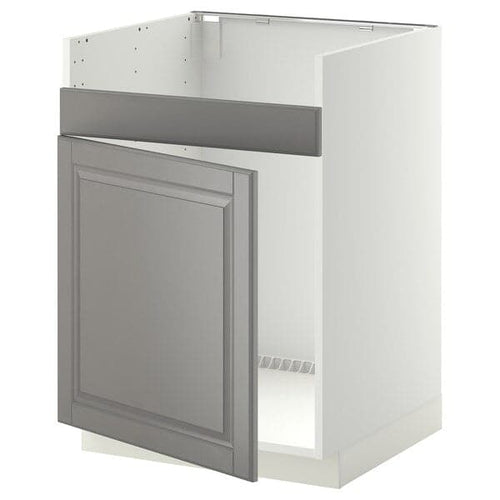 METOD - Base cab f HAVSEN single bowl sink, white/Bodbyn grey, 60x60 cm