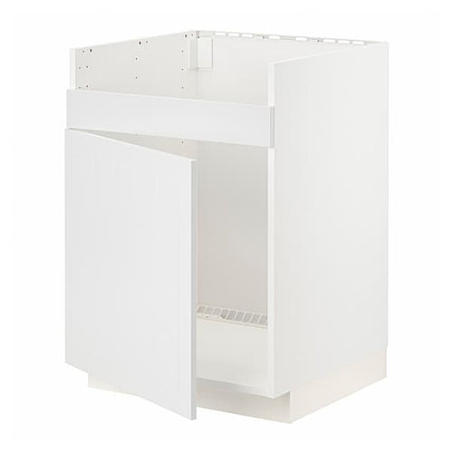 METOD - Base cab f HAVSEN single bowl sink, white/Stensund white, 60x60 cm
