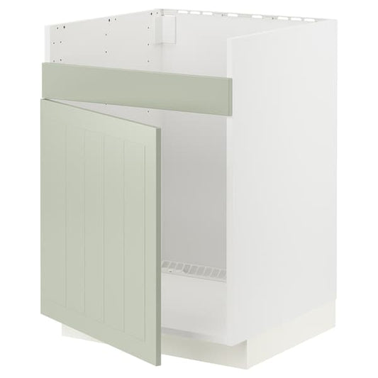 Ikea METOD - Base cab f HAVSEN single bowl sink, white/Stensund light green, 60x60 cm