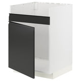 METOD base cab f HAVSEN single bowl sink, white/Upplöv matt anthracite, 60x60 cm