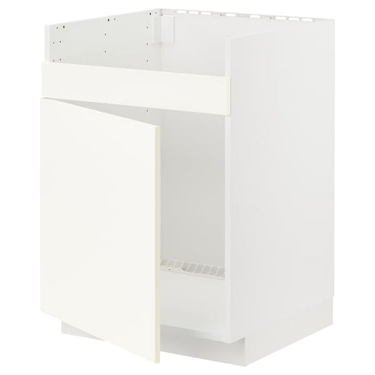 Ikea METOD - Base cab f HAVSEN single bowl sink, white/Vallstena white, 60x60 cm