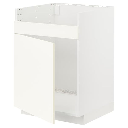 METOD - Base cab f HAVSEN single bowl sink, white/Vallstena white, 60x60 cm