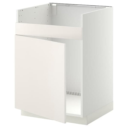METOD - Base cab f HAVSEN single bowl sink, white/Veddinge white, 60x60 cm