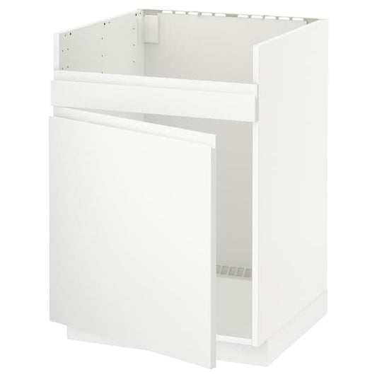 Ikea METOD - Base cab f HAVSEN single bowl sink, white/Voxtorp matt white, 60x60 cm