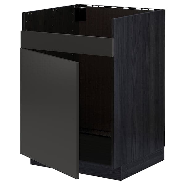 Ikea METOD - Base cab f HAVSEN single bowl sink, black/Nickebo matt anthracite , 60x60 cm