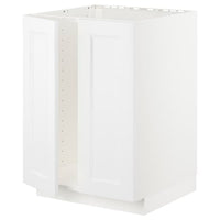 METOD - Base cabinet for sink + 2 doors, white/Axstad matt white, 60x60 cm - best price from Maltashopper.com 79465708