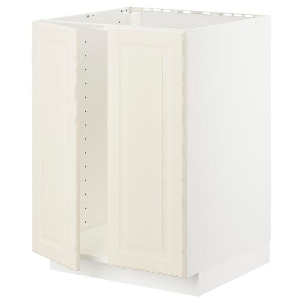 METOD - Base cabinet for sink + 2 doors, white/Bodbyn off-white, 60x60 cm - best price from Maltashopper.com 19458980