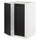 METOD - METOD Base cabinet for sink + 2 doors, white/Lerhyttan black stained, 60x60 cm