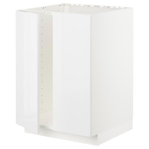 METOD - Base cabinet for sink + 2 doors, white/Ringhult white, 60x60 cm - best price from Maltashopper.com 49467493