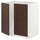 METOD base cabinet for sink + 2 doors, white/Sinarp brown, 80x60 cm