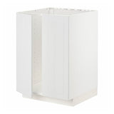 METOD base cabinet for sink + 2 doors, white/Stensund white, 60x60 cm