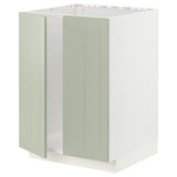 METOD base cabinet for sink + 2 doors, white/Stensund light green, 60x60 cm