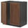 METOD base cabinet for sink + 2 doors, black Enköping/brown walnut effect, 80x60 cm