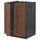 METOD base cabinet for sink + 2 doors, black Enköping/brown walnut effect, 60x60 cm