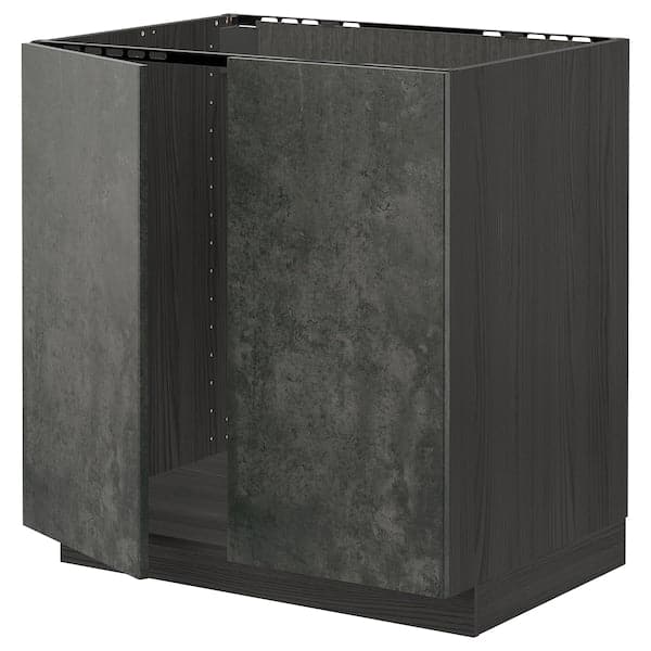 METOD - Base unit for sink + 2 doors , 80x60 cm - best price from Maltashopper.com 69458548