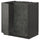 METOD base cabinet for sink + 2 doors, black/Kalhyttan dark grey concrete effect, 80x60 cm
