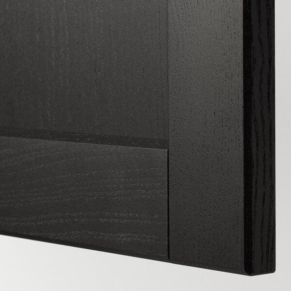 Ikea METOD - Base cabinet for sink + 2 doors, black/Lerhyttan black stained, 80x60 cm