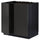 METOD base cabinet for sink + 2 doors, black/Nickebo matt anthracite, 80x60 cm