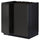 METOD base cabinet for sink + 2 doors, black/Upplöv matt anthracite, 80x60 cm