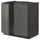 METOD base cabinet for sink + 2 doors, black/Voxtorp dark grey, 80x60 cm
