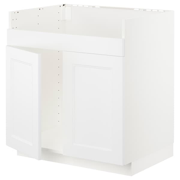 METOD - Base cab f HAVSEN double bowl sink, white/Axstad matt white, 80x60 cm - best price from Maltashopper.com 99455633