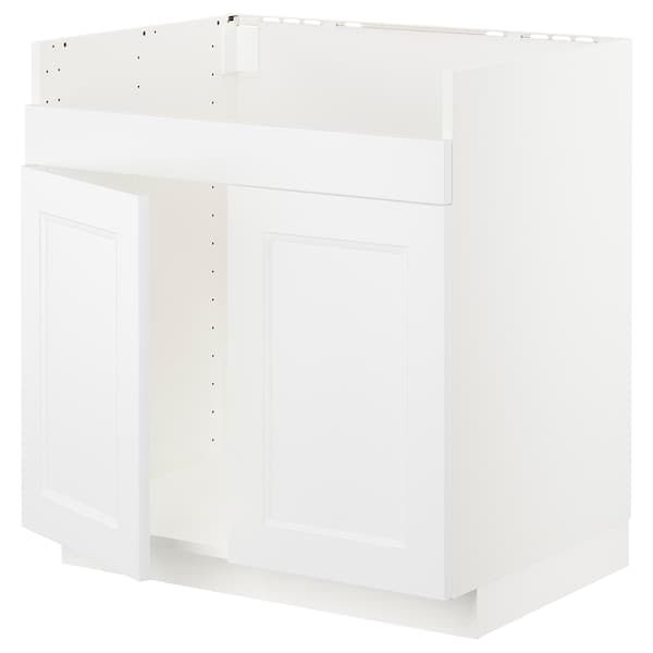 METOD - Base cab f HAVSEN double bowl sink, white/Axstad matt white, 80x60 cm