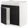 METOD base cab f HAVSEN double bowl sink, white/Lerhyttan black stained, 80x60 cm