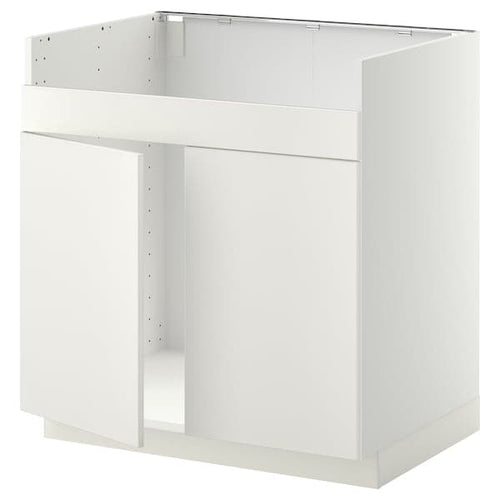METOD - Base cab f HAVSEN double bowl sink, white/Veddinge white, 80x60 cm