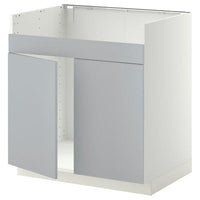 METOD - Base cab f HAVSEN double bowl sink, white/Veddinge grey, 80x60 cm - best price from Maltashopper.com 79454781