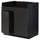METOD base cab f HAVSEN double bowl sink, black/Nickebo matt anthracite, 80x60 cm