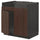 METOD base cab f HAVSEN double bowl sink, black/Sinarp brown, 80x60 cm
