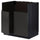 METOD base cab f HAVSEN double bowl sink, black/Upplöv matt anthracite, 80x60 cm