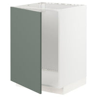 METOD - Base cabinet for sink, white/Bodarp grey-green, 60x60 cm - best price from Maltashopper.com 49463739