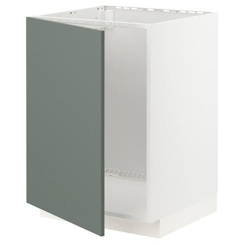 METOD - Base cabinet for sink, white/Bodarp grey-green, 60x60 cm