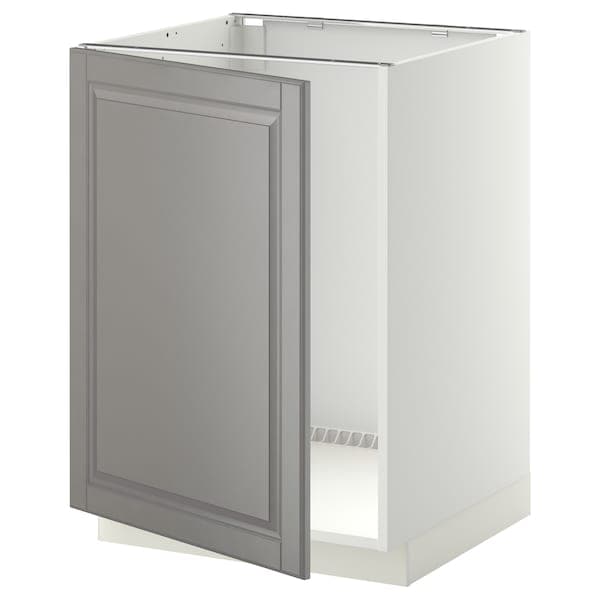 METOD - Base cabinet for sink, white/Bodbyn grey