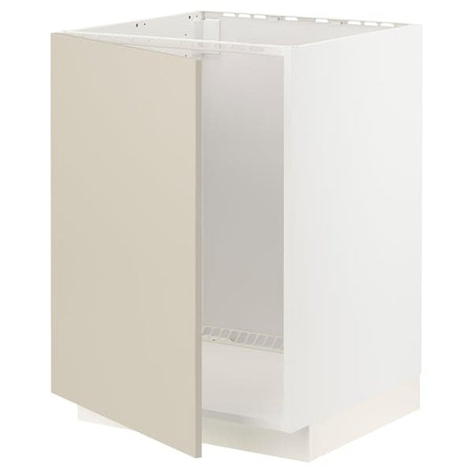 Ikea METOD - Base cabinet for sink, white/Havstorp beige, 60x60 cm
