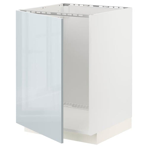 METOD - Base cabinet for sink, white/Kallarp light grey-blue, 60x60 cm