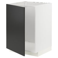 METOD - Base cabinet for sink, white/Nickebo matt anthracite, 60x60 cm - best price from Maltashopper.com 19498537
