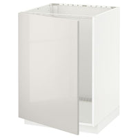 METOD - Base cabinet for sink, white/Ringhult light grey, 60x60 cm - best price from Maltashopper.com 99465646