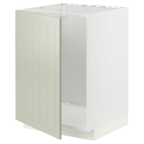 METOD - METOD Base cabinet for sink, white/Stensund light green, 60x60 cm