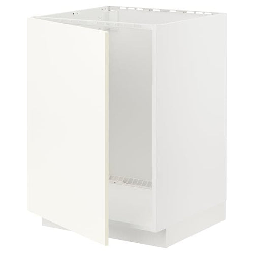 METOD - Base cabinet for sink, white/Vallstena white, 60x60 cm
