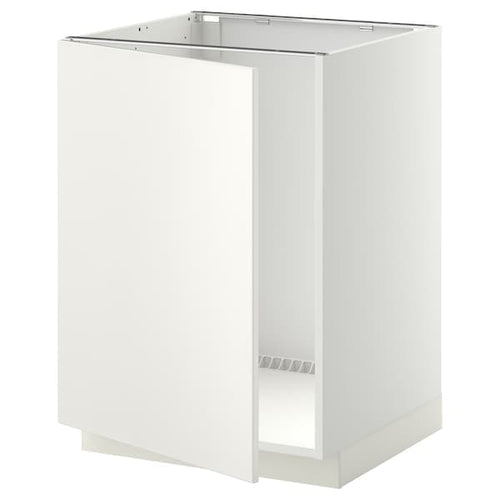 METOD - Base cabinet for sink, white/Veddinge white , 60x60 cm