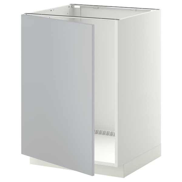 METOD - Base cabinet for sink, white/Veddinge grey, 60x60 cm - best price from Maltashopper.com 49459695
