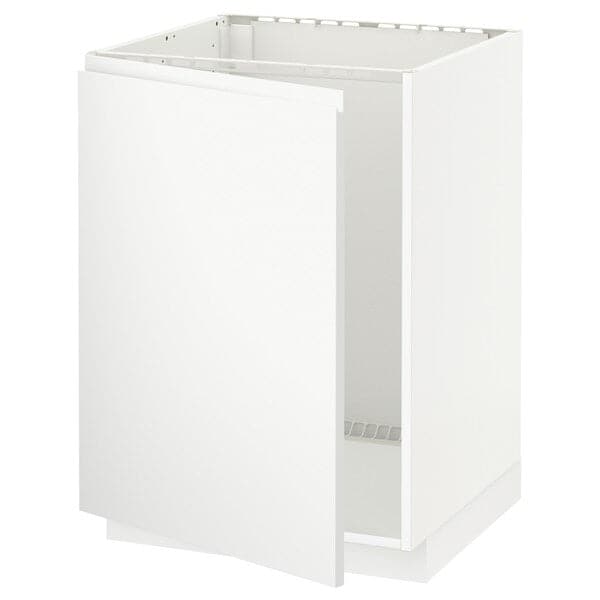 Ikea METOD - Base cabinet for sink, white/Voxtorp matt white, 60x60 cm