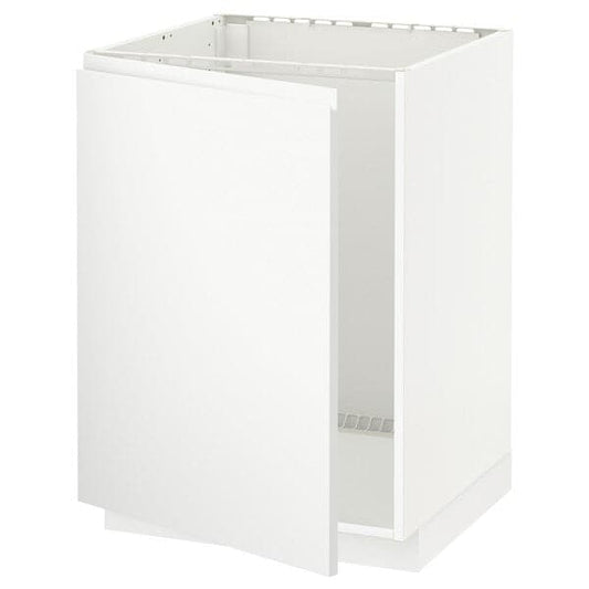 Ikea METOD - Base cabinet for sink, white/Voxtorp matt white, 60x60 cm