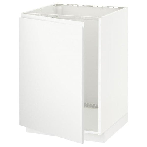 METOD - Base cabinet for sink, white/Voxtorp matt white, 60x60 cm